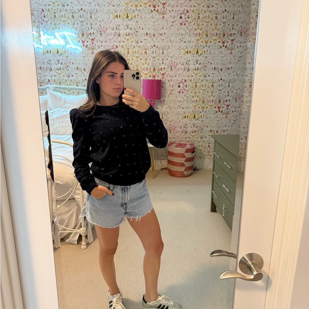 A.L.C. Black Sweatshirt with Subtle Pattern